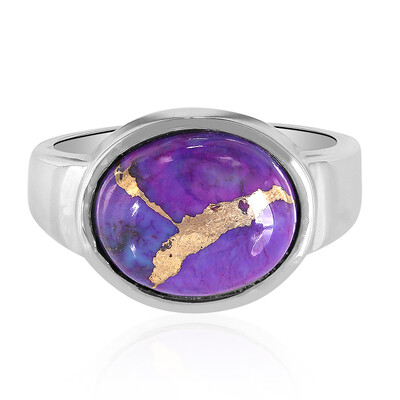 Zilveren ring met een Purper kleurige koper turkoois