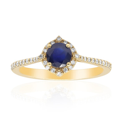 Gouden ring met een Blauwe Ceylon saffier