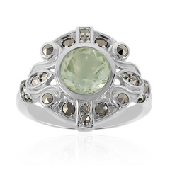 Zilveren ring met een groene amethist (Annette classic)