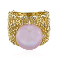 Gouden ring met een Royal Pink Ming Parel (TPC)