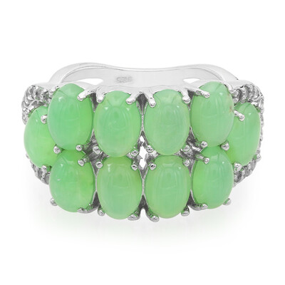 Zilveren ring met keizerlijke chrysopraasstenen