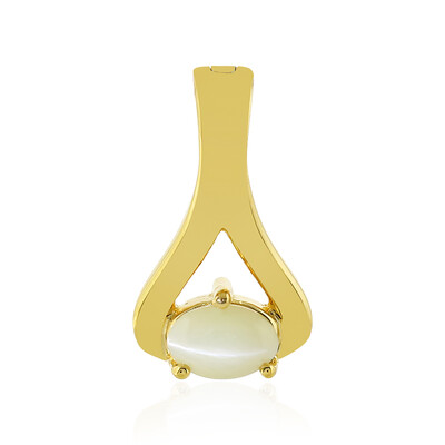 Zilveren hanger met een kattenoog-chrysoberil