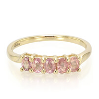 Gouden ring met Onverhitte Padparadscha Saffieren