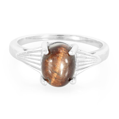 Zilveren ring met een rode tijgeroog