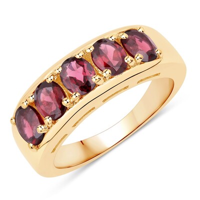 Zilveren ring met rhodolieten