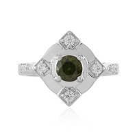 Zilveren ring met een Groene Ceylon Zirkoon