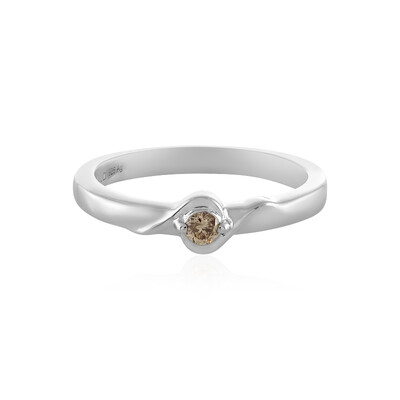 Zilveren ring met een Champagne Diamant PK1