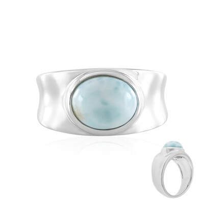 Zilveren ring met een larimar