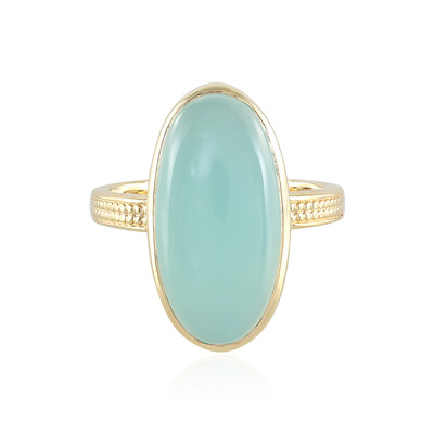 Zilveren ring met een Blauwe chalcedoon