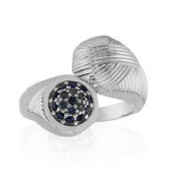 Zilveren ring met blauwe saffieren