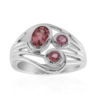 Zilveren ring met een Braziliaanse roze toermalijn (Pallanova)