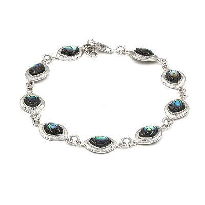 Zilveren armband met Abalone schelpen (Art of Nature)