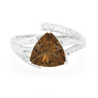 Zilveren ring met een cognac kwarts