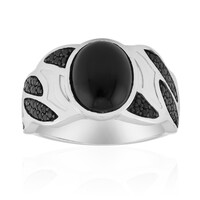 Zilveren ring met een zwarte onyx