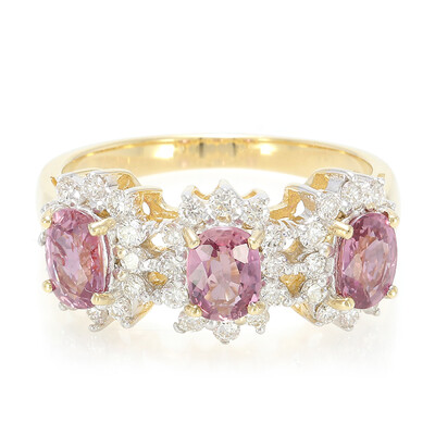 Gouden ring met Onverhitte Padparadscha Saffieren (AMAYANI)