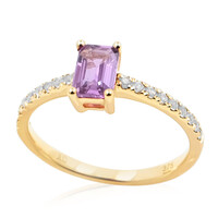 Gouden ring met een Onverhitte Purper Saffier