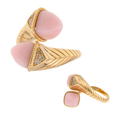 Gouden ring met roze opalen (CIRARI)