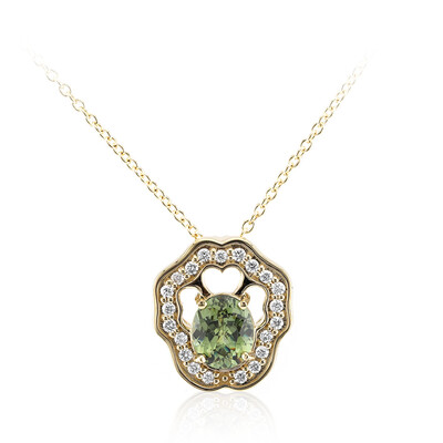 Gouden halsketting met een Madagaskar Demantoid (de Melo)