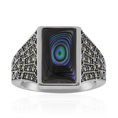 Zilveren ring met een Abalone schelp (Annette classic)