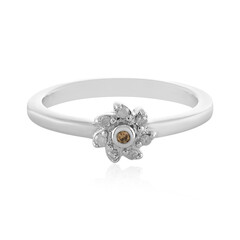 Zilveren ring met een I3 Champagne Diamant