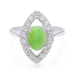 Zilveren ring met een keizerlijk chrysopraas