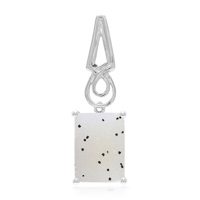 Zilveren hanger met een glitter agaat