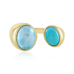 Zilveren ring met een larimar (KM by Juwelo)