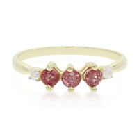 Gouden ring met Onverhitte Padparadscha Saffieren