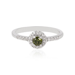 Zilveren ring met een Groene Ceylon Zirkoon