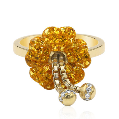 Gouden ring met Gele Ceylon saffieren (Estée Collection)