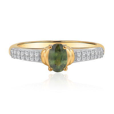 Gouden ring met een Groene Queensland Saffier (Mark Tremonti)