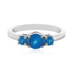 Zilveren ring met een neon blauwe apatiet