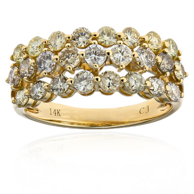 Gouden ring met SI2 Fancy Diamanten (CIRARI)