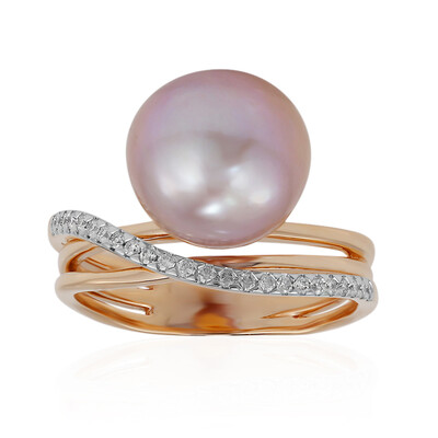 Gouden ring met een Royal Pink Ming Parel (TPC)