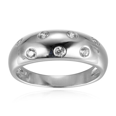 Zilveren ring met zirkonen