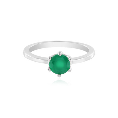 Zilveren ring met een Groene onyx