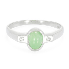 Zilveren ring met een keizerlijk chrysopraas