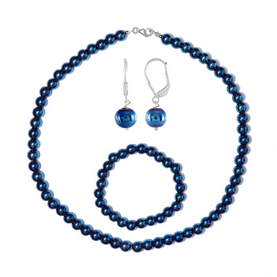 Zilveren set met Royal Blue Hematieten