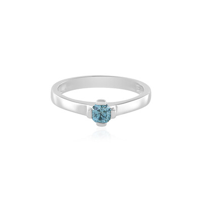 Zilveren ring met een I2 Blauwe Diamant