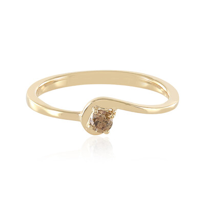 Gouden ring met een I2 Bruine Diamant