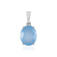 Zilveren hanger met een Blauwe chalcedoon