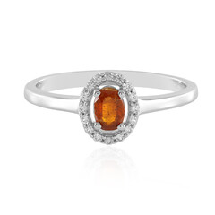 Zilveren ring met een Oranje Tanzania Kyaniet