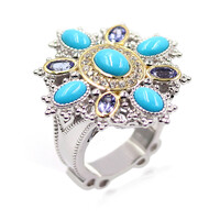 Zilveren ring met een Sleeping Beauty Turkoois (Dallas Prince Designs)