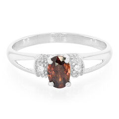 Zilveren ring met een oranje Mashewa zirkoon