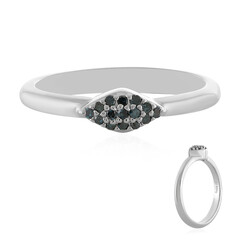 Zilveren ring met I3 Champagne Diamanten