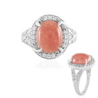 Zilveren ring met een rhodochrosiet