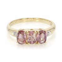 Gouden ring met Onverhitte Padparadscha Saffieren (AMAYANI)