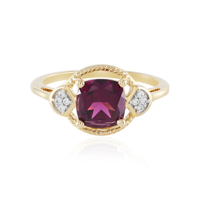 Gouden ring met een magenta granaat