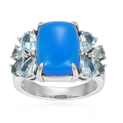 Zilveren ring met een Blauwe agaat