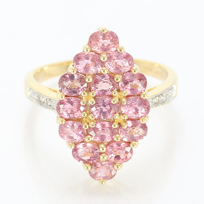 Gouden ring met Onverhitte Padparadscha Saffieren (AMAYANI)